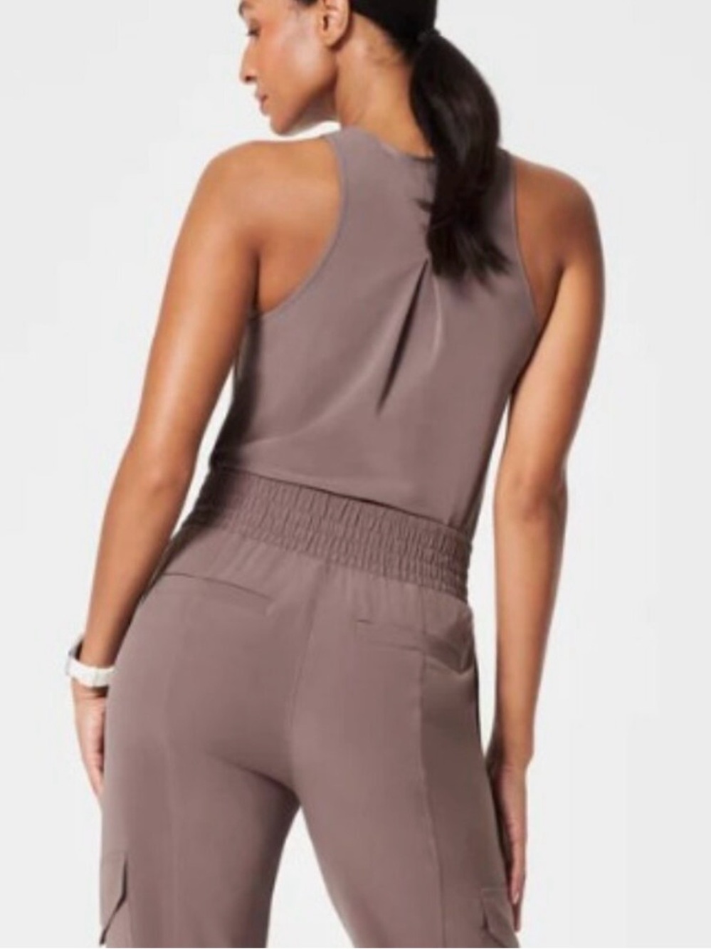 Spanx On the Move Taupe Cargo Jogger Pants - Size Medium - Picture 2 of 7
